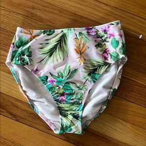 Kona Sol Floral High-Waisted Bikini Bottom